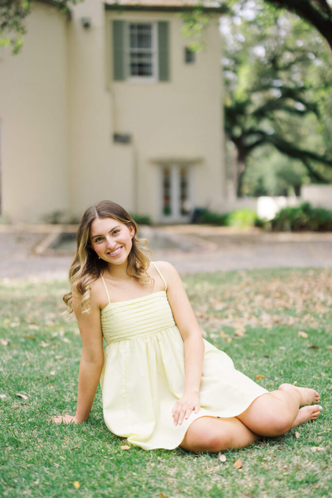 Senior pictures at UL Alumni Center, photographed by Morgan Alysse Photography