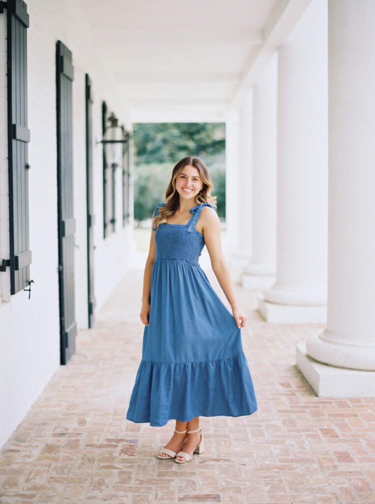 Senior pictures at UL Alumni Center, photographed by Morgan Alysse Photography