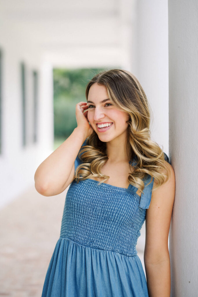 Senior pictures at UL Alumni Center, photographed by Morgan Alysse Photography