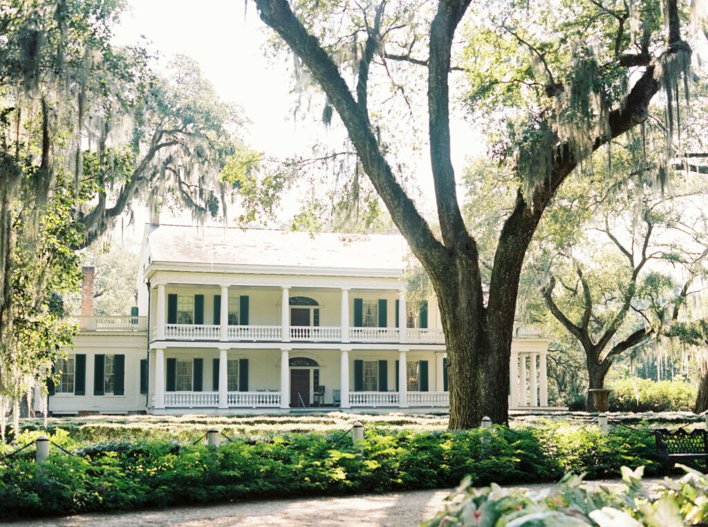 Portrait of the plantation home at Rosedown Plantation in Saint Francisville, LA, photographed by Morgan Alysse Photography.