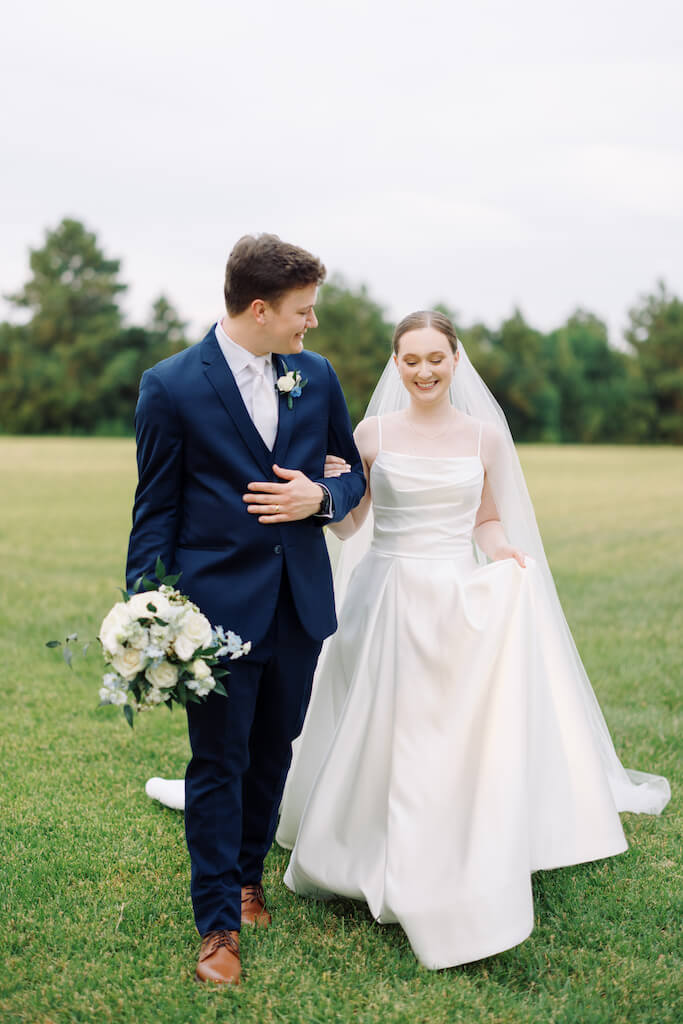 Bride and groom portrait at Olivia and Landons Oak Crossing Wedding at  in Lake Charles, LA, photographed by Morgan Alysse Photography.