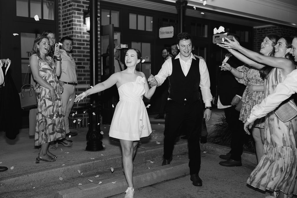 Bride surprising groom with vintage thunderbird exit car at their Oak Crossing Wedding in Lake Charles, LA, photographed by Morgan Alysse Photography.