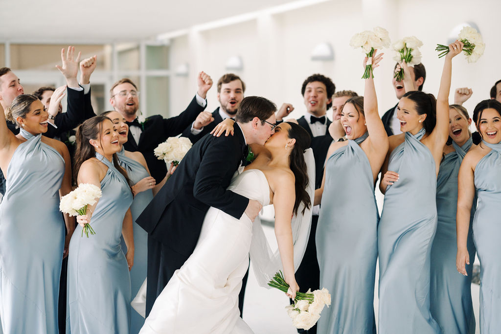 A wedding party photo at Lauren and Colby's rainy day wedding at The Madison in Broussard, LA, photographed by Morgan Alysse Photography.