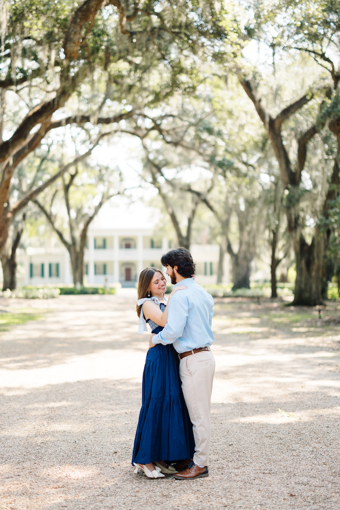 Romantic Rosedown Plantation engagement session in Saint Francisville, Louisiana, shot by Morgan Alysse Photography.