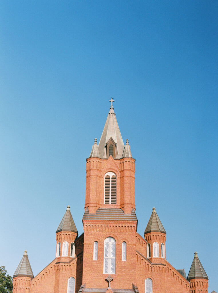 Exterior of St Landry Catholic Church captured by Morgan Alysse Photography