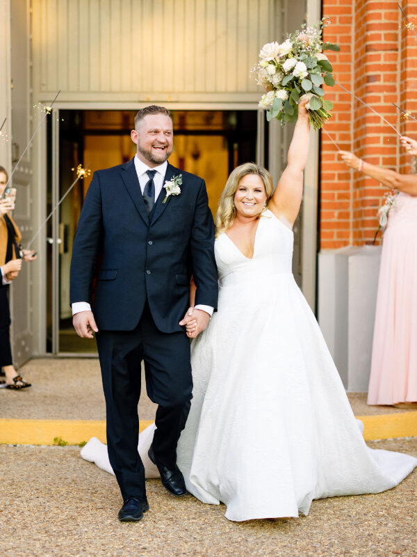 Bride and groom at their wedding at St Landry Catholic Church captured by Morgan Alysse Photography