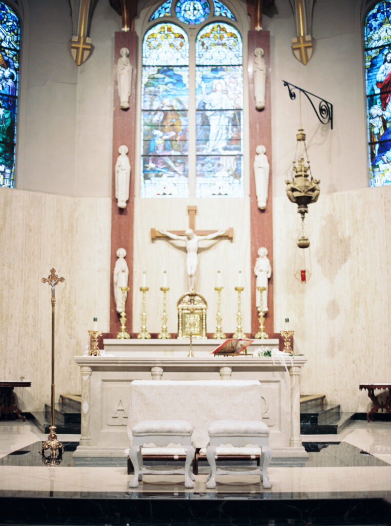 Interior of St Landry Catholic Church captured by Morgan Alysse Photography