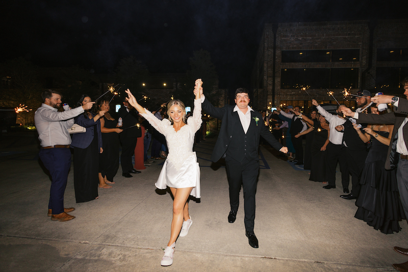 Sparkler exit at Bayou Rum Distillery wedding