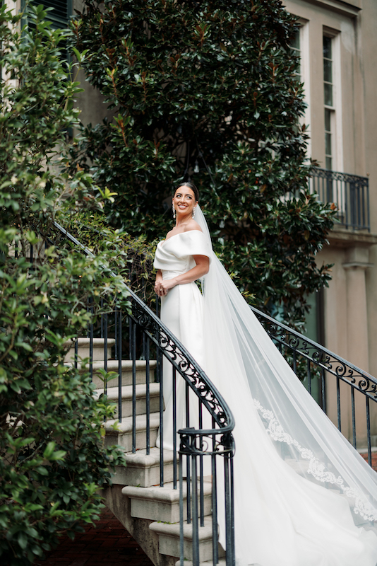 Sunset bridal session at Longue Vue House and Gardens.