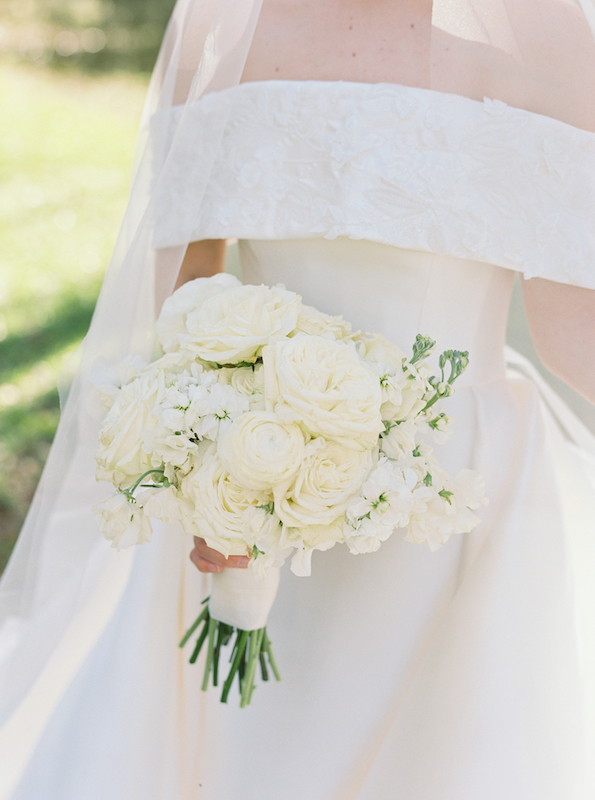 Editorial bridal photography featuring a strapless ball gown.